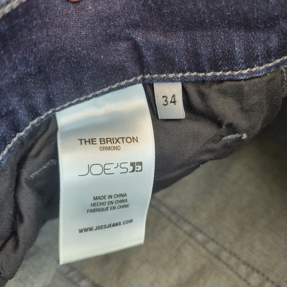 Joe's Jeans The Brixton Mens 34x34 Blue Ormond Straight Narrow Stretch Denim